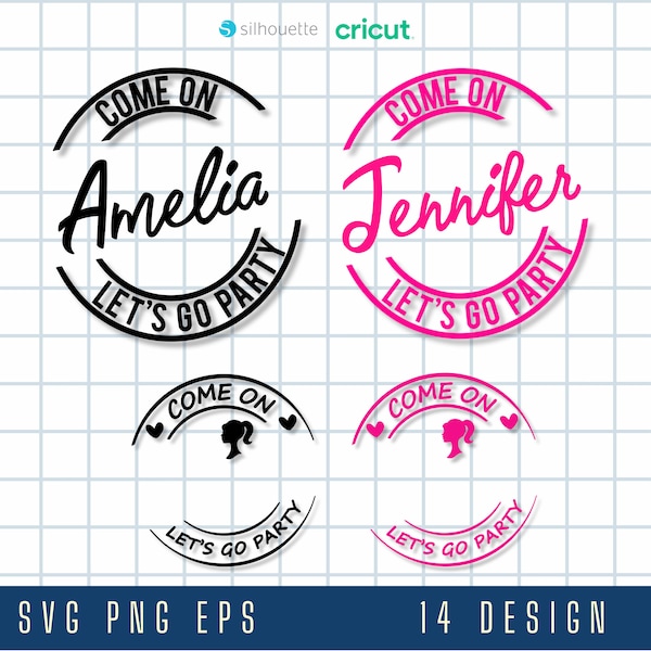 Let's Go Party Template SVG EPS,  Shirt Design, SVG Cut File, Let's Go Party Template, Cricut silhoette