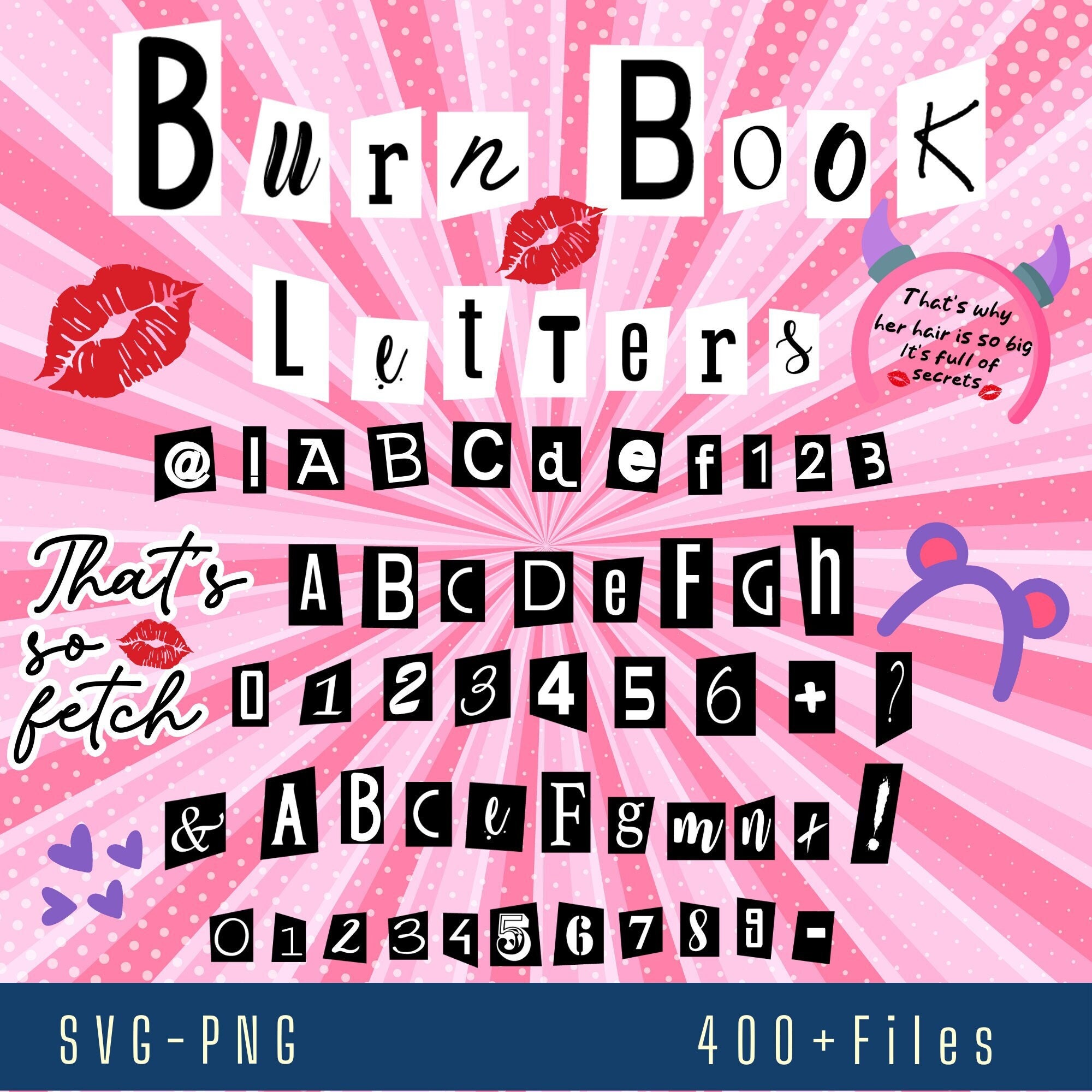 Burn Book Alphabet SVG DXF, Burn Book Letters Svg, Mean Girls Inspired ...