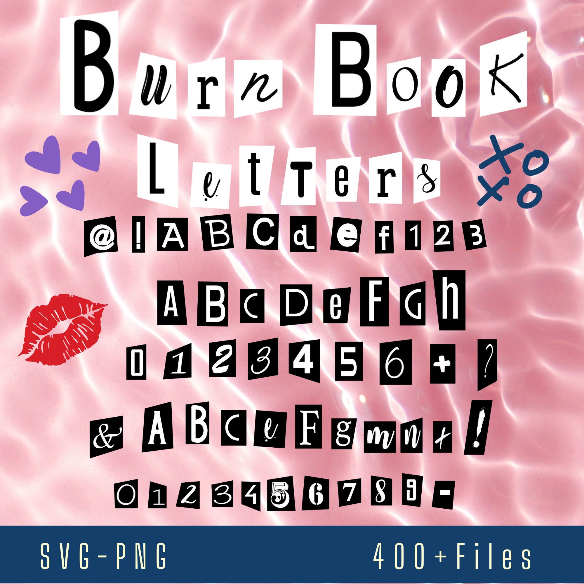 Burn Book Alphabet SVG DXF, Burn Book Letters Svg, Mean Girls Inspired Font Cliparts PNG, Burn ...