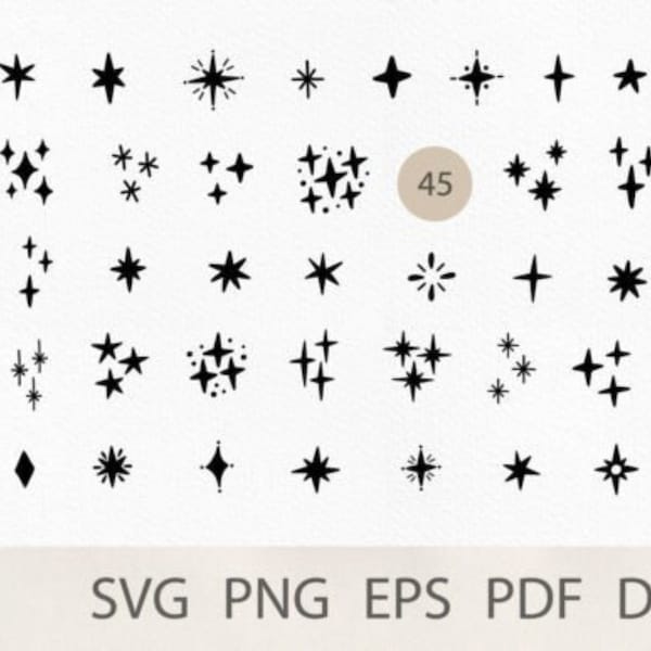 SPARKLE SVG, Stars Sparkle Svg, Sparkle Svg Cut Files for Cricut, Sparkle cut files, Sparkle Clipart,Stars svg Bundle, Sparkle svg