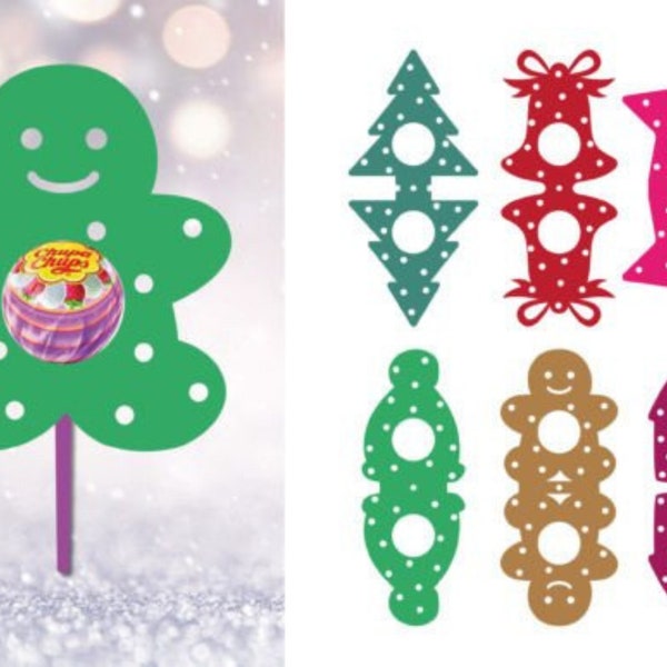 Christmas Lollipop Holder SVG file / lolly pop holder Bundle svg,Christmas Lollipop Holder 3d SVG