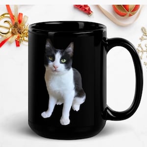 Black Tuxedo Cat Mug Gift For Cat Lover Tuxedo Cat Mom Mug Adorable Tuxedo Cat Person Gift