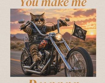 Cat Motorcycle Biker T-Shirt