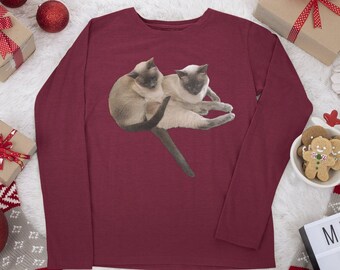 Siamese Cat Longsleeve T-Shirt, Cozy Kitties, Cat Lover Gift
