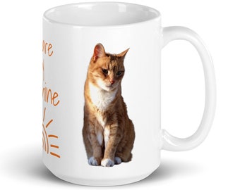 Cute Orange Tabby Cat Mug, 15oz size, Gift For Cat Lovers, Cat Moms, Crazy Cat Lady