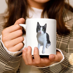 White Tuxedo Cat Mug For Tuxedo Cat Lover, Cute Cat Gift, Adorable Gift Mug