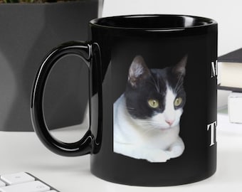 Tuxedo Cat Mom Mug, Black Cat Lover Gift