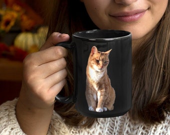 Orange Tabby Mug, 15 Ounce Size, Gift For Cat Lover