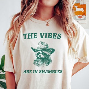 The Vibes are in Shambles, Raccoon T Shirt, Weird T Shirt, Meme T Shirt, Trash Panda T Shirt, Unisex