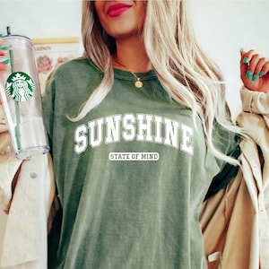 Beach Tshirt, Comfort Colors Shirt, Sunshine State of Mind,  Beach Clothes