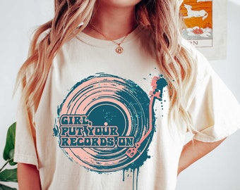 T-Shirt Women's Vinyl Records Shirt Vintage Inspired