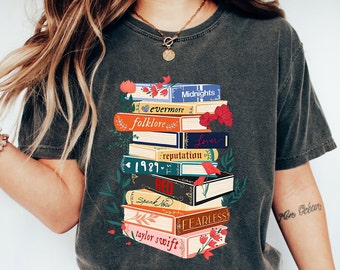 Vintage Inspired Concert Tour Books Comfort Colors T-shirt | Albums As Books Shirt for Music Lover Gift Tee