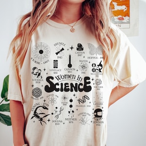 Comfort Colors  Retro Woman In Science Shirt Preppy Aesthetic Shirt Scientist Girl Shirt Gift for Scientist