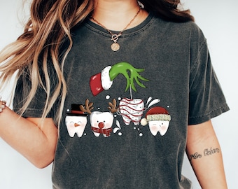Comfort Colors Christmas Dental Squad T-Shirt – Funny Dentist Holiday Tee