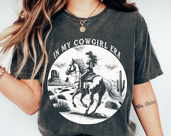 Cowgirl Era Comfort Colors Tee: Vintage Western Graphic Shirt