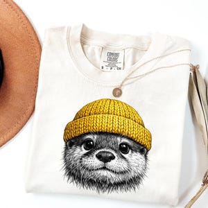 Vintage 90s Otter Shirt - Retro Sea Otter Graphic Tee - Nature Aesthetic image 1