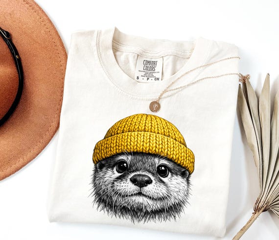 Vintage 90s Otter Shirt - Retro Sea Otter Graphic Tee - Nature Aesthetic
