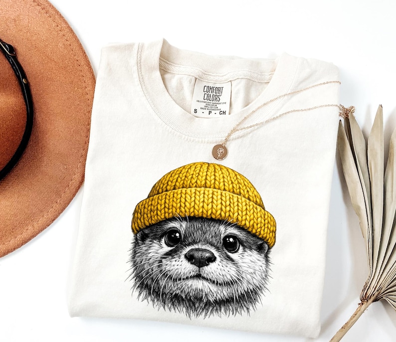 Vintage 90s Otter Shirt - Retro Sea Otter Graphic Tee - Nature Aesthetic image 1