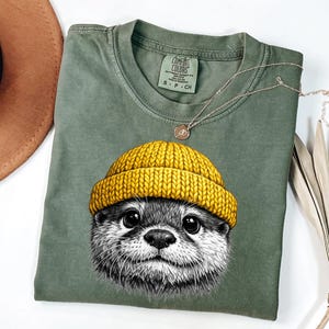 Vintage 90s Otter Shirt - Retro Sea Otter Graphic Tee - Nature Aesthetic image 5