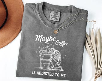 Iced Coffee Skeleton Funny Tee for Coffee Lovers Comfort Colors