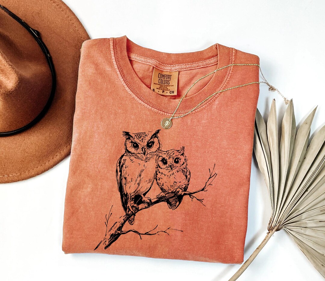 Woodland Owl Shirt Forest Nature Graphic Tee Whimsical Wildlife Apparel ...