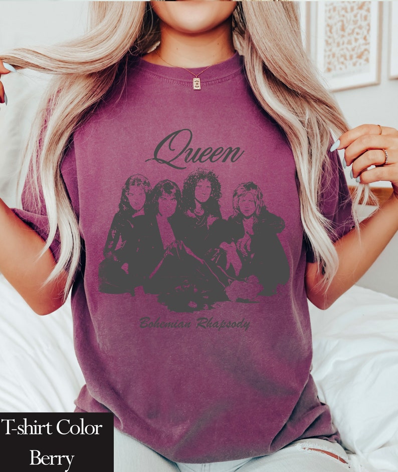 Queen Band Tshirt Bohemian Rhapsody Freddie Mercury Shirt Rock Band