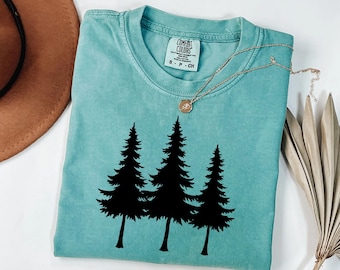 Pine Tree Forest Graphic Tee Gorpcore Outdoor Streetwear Shirt