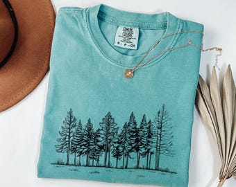 Pine Tree Graphic Tee, Nature Lover T-Shirt, Comfort Colors