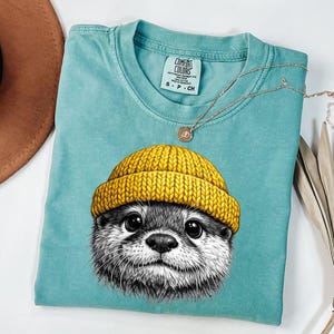 Vintage 90s Otter Shirt - Retro Sea Otter Graphic Tee - Nature Aesthetic image 4