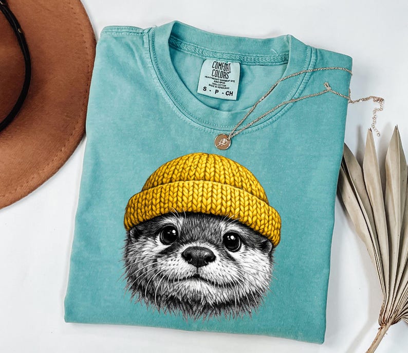 Vintage 90s Otter Shirt - Retro Sea Otter Graphic Tee - Nature Aesthetic image 4