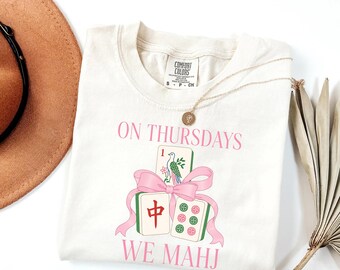Comfort Colors Mahjong Shirt Social Club On Thursdays We Mahj Game Night Graphic Tee