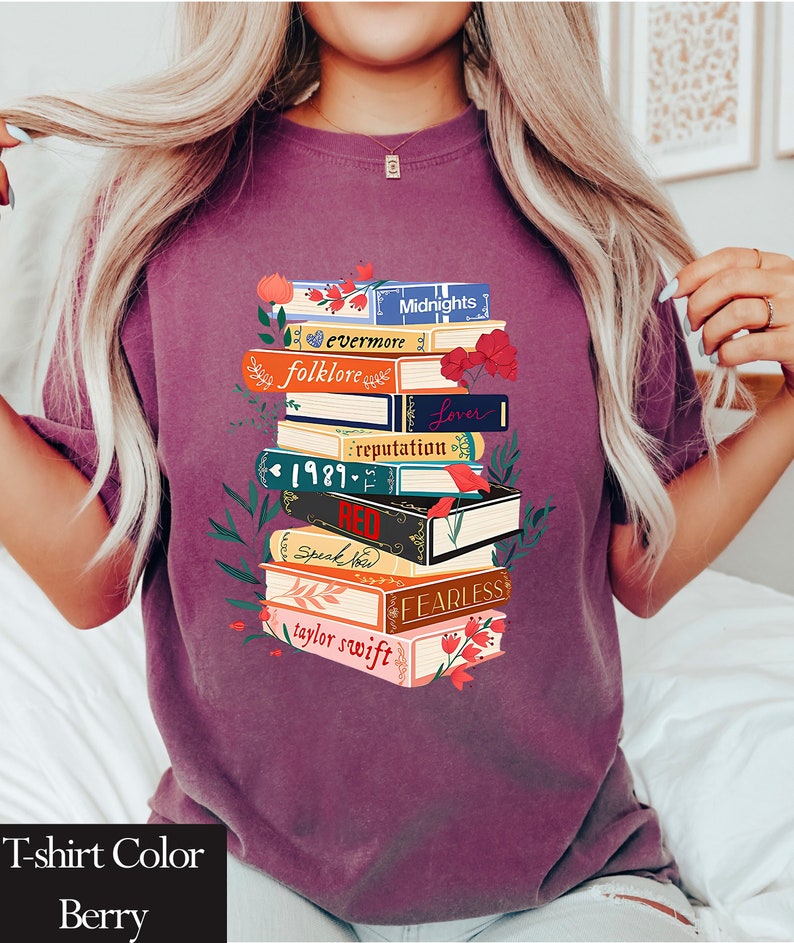 Vintage Inspired Concert Tour Books Comfort Colors T-shirt Albums As Books Shirt for Music Lover Gift Tee image 4