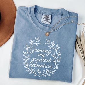 Maternity T-Shirt: Baby Announcement Pregnancy Tee - Comfort Colors
