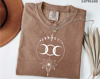 Mystic Moon Phase Shirt | Celestial Boho Lunar Tee | Witchy Astrology Top