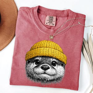 Vintage 90s Otter Shirt - Retro Sea Otter Graphic Tee - Nature Aesthetic image 6