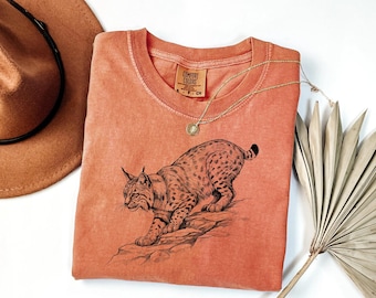 Bobcat Nature Shirt Wildlife Graphic Tee Forest Animal Hiking Apparel