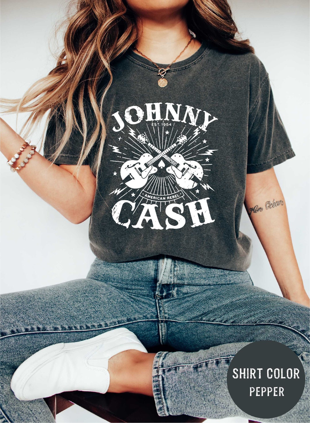 johnny cash tie dye shirt