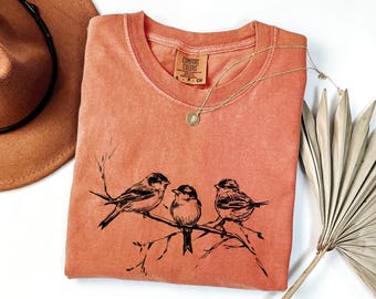 Comfort Colors Chickadee Bird Shirt: Nature Lover Tee