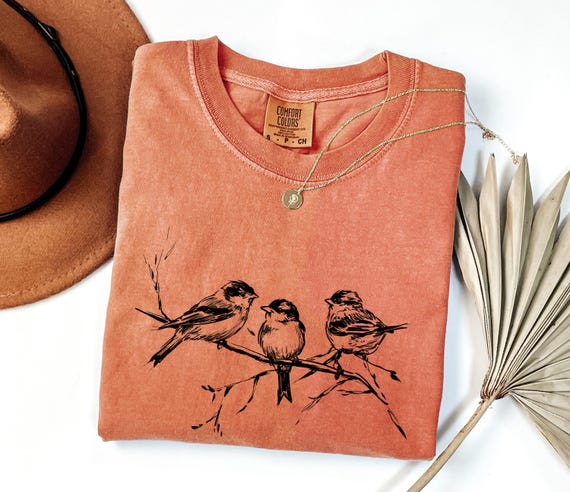Comfort Colors Chickadee Bird Shirt: Nature Lover Tee