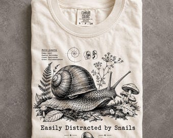 Easily Distracted By Snails Gardening Hobbyist Outdoor Nature Shirt