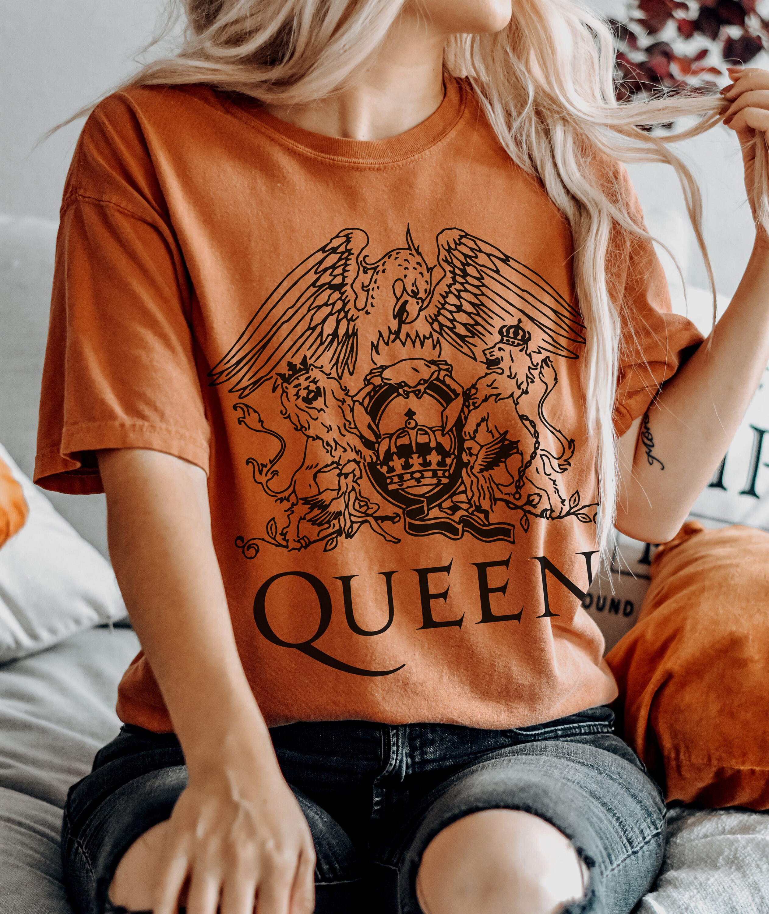 Freddie Mercury Shirt Queen Band Tshirt Rock Band 80S Nostalgia