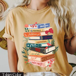 Vintage Inspired Concert Tour Books Comfort Colors T-shirt Albums As Books Shirt for Music Lover Gift Tee image 5