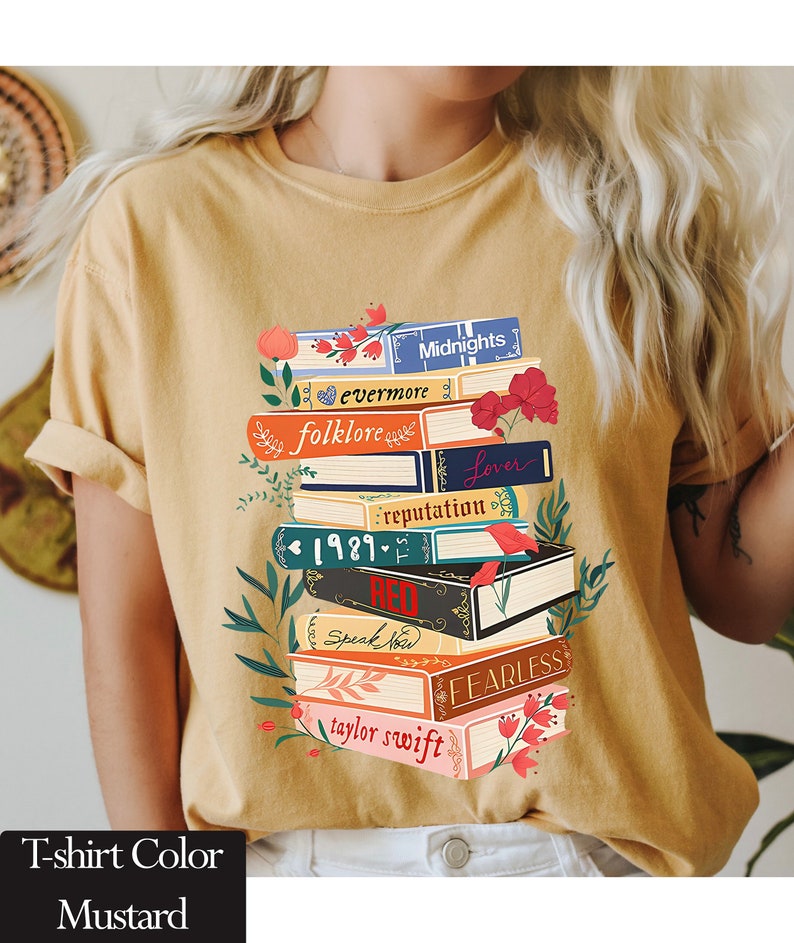 Vintage Inspired Concert Tour Books Comfort Colors T-shirt Albums As Books Shirt for Music Lover Gift Tee image 5