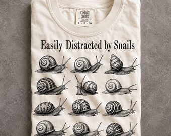 Easily Distracted By Snails Nature Cottagecore Graphic Tee