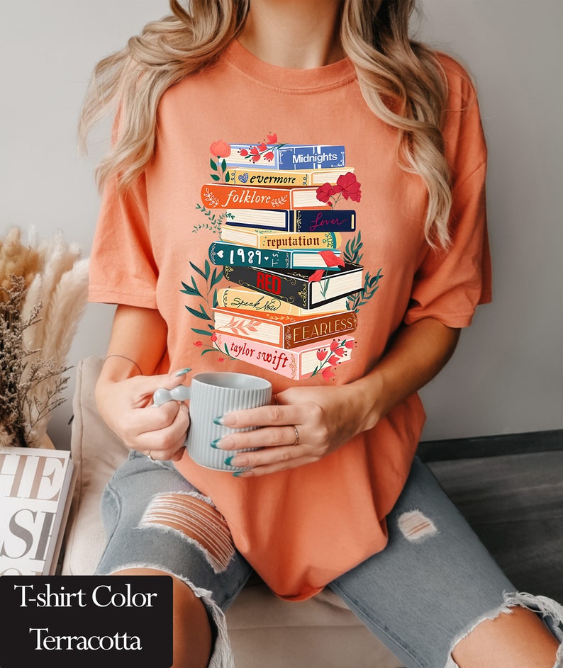 Vintage Inspired Concert Tour Books Comfort Colors T-shirt Albums As Books Shirt for Music Lover Gift Tee image 7