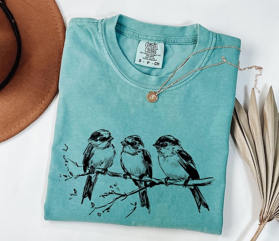 Comfort Colors Chickadee Bird Shirt Nature Lover Tee