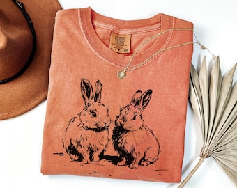 Bunny Shirt Coquette Bow Floral Graphic Tee Spring Apparel