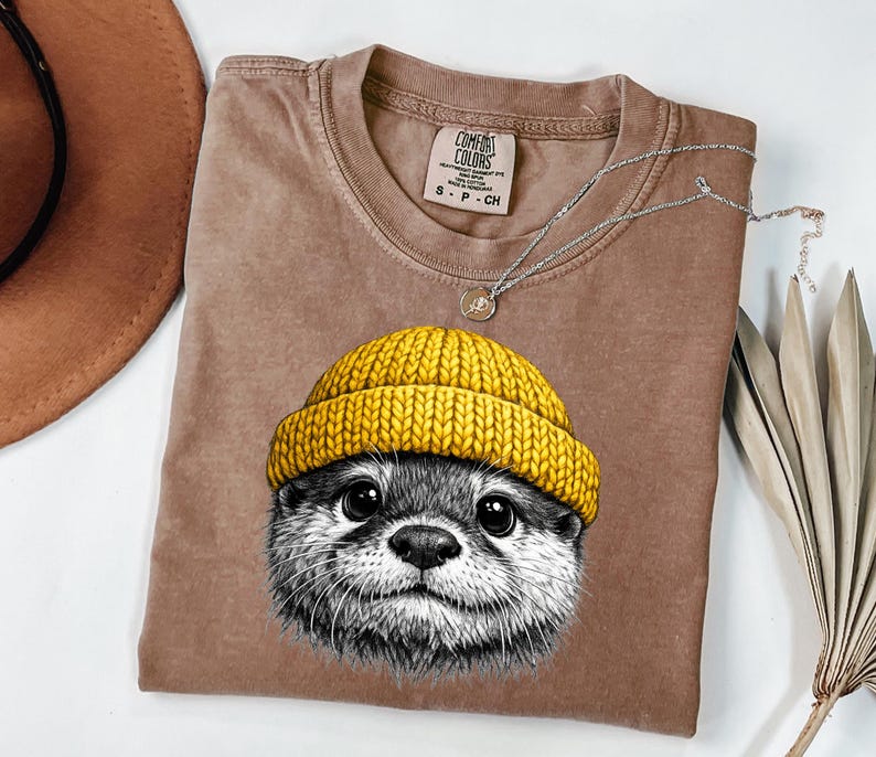 Vintage 90s Otter Shirt - Retro Sea Otter Graphic Tee - Nature Aesthetic image 2