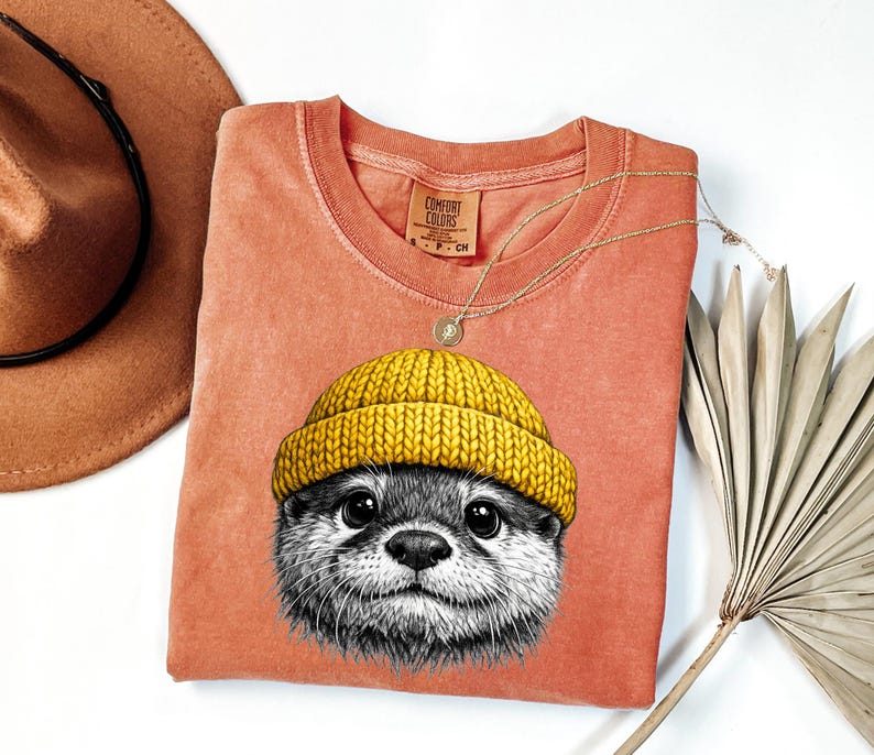 Vintage 90s Otter Shirt - Retro Sea Otter Graphic Tee - Nature Aesthetic image 3