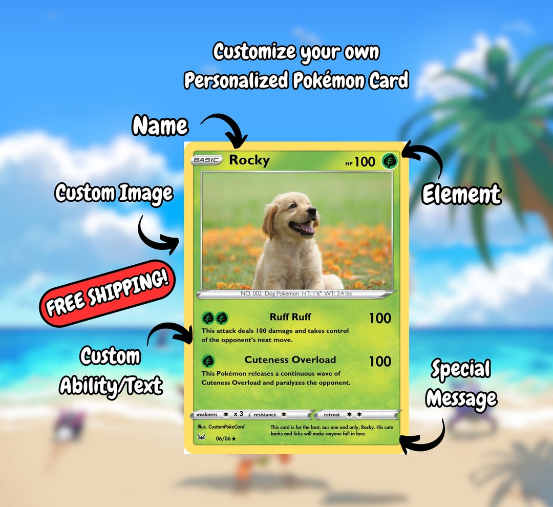 Custom Holographic Pokémon Card Print Your Own Personalized Card